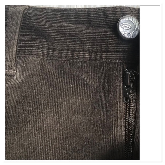 Mountain Hardware Corduroy Zip Fly Button Waist Mini Skirt Brown Size 8 - Picture 4 of 8